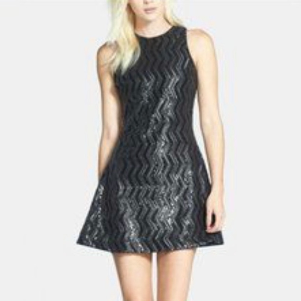 Dress The Population Dark Gray Sequence Dress (Size S)
